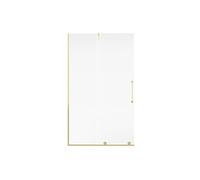 Paroi de douche à l'italienne avec porte coulissante en métal style industriel - Doré - 120 x 200 cm - YOREM