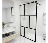 Paroi de Douche à l'Italienne avec Verre Trempé Noir 115x195 cm Cloison vidaXL