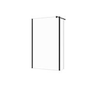 Paroi de douche à l'italienne avec volet pivotant - Noir mat - Verre 6 mm - (120 + 40) x 200 cm - DAREN