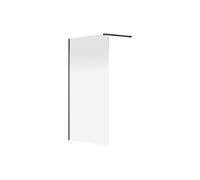 Paroi de douche à l'italienne brume - 120 x 200 cm - Noir mat - POMARO