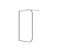 Paroi de douche à l'italienne courbée - 140 x 200 cm - Noir mat - DOUYANO