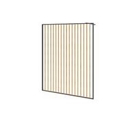 Paroi de douche à l'italienne en aluminium - Effet bois et noir mat - 140 x 200 cm - TOPEKA