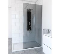Paroi de Douche à l'italienne en verre AURLANE Parma 2 Fumé 90cm