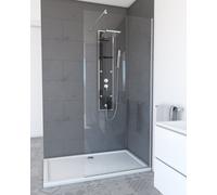 Paroi de Douche à l'italienne en verre AURLANE Parma 2 Light Transparente 90x200cm