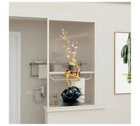 Paroi De Douche À L'italienne, Étagères De Séparation, Cloisons en Verre avec Porte-Serviettes, pour Chambre, Salle De Bain Et Toilettes(White-b,30x100 cm)