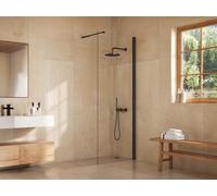 Vente-unique - Paroi de douche à l'italienne - Noir mat - Verre 5 mm - 80x200 cm - DAREN