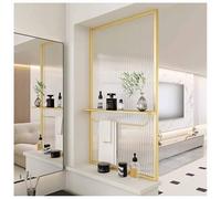 Paroi De Douche À L'italienne, Panneau Translucide pour Séparation De Pièce, avec Barre Porte-Serviettes, pour Chambre, Salle De Bain Et Toilettes(Gold-a,60x80 cm)