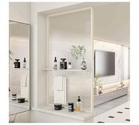 Paroi De Douche À L'italienne, Panneau Translucide pour Séparation De Pièce, avec Barre Porte-Serviettes, pour Chambre, Salle De Bain Et Toilettes(White-a,30x60 cm)