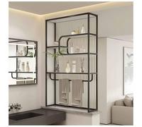 Paroi De Douche À L'italienne, Panneau Translucide pour Séparation De Pièce, avec Barre Porte-Serviettes, pour Chambre, Salle De Bain Et Toilettes(Black-a,60x20x120 cm)