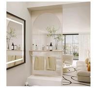 Paroi De Douche À L'italienne, Paroi De Douche De Salle Bain, Séparateur De Pièce Avec Porte-serviettes, Écran De Confidentialité Translucide Chambre, Salle De Bain, Toilettes(White-a,30x90 cm)