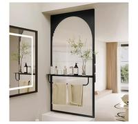 Paroi De Douche À L'italienne, Paroi De Douche De Salle Bain, Séparateur De Pièce Avec Porte-serviettes, Écran De Confidentialité Translucide Chambre, Salle De Bain, Toilettes(Black-a,30x90 cm)