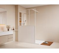 Paroi de douche à l'italienne style atelier - Blanc mat - 120 x 200 cm - URBANIK
