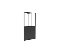 Paroi de douche à l'italienne style atelier - Noir mat - 140 x 200 cm - URBANIK