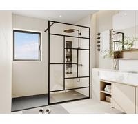 Paroi de douche à l'italienne style industriel - 120 x 200 cm - SEFANA II