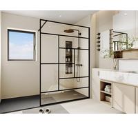 Paroi de douche à l'italienne style industriel - 140 x 200 cm - SEFANA II