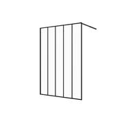 Vente-unique - Paroi de douche à l'italienne style industriel - Noir mat - 140 x 200 cm - ATALIA II