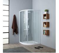 PAROI DE DOUCHE ANGULAIRE AVEC PROFILÉS BLANCS 80X80 CM | VENERE