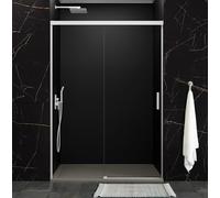 Paroi de douche avant en verre pour douche sans profil inférieur, serviette de bain fixe et facile à nettoyer Blanc 130-135 cm