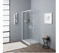 PAROI DE DOUCHE AVEC CHASSIS BLANC 70X90 CM | VENERE
