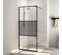 vidaXL Paroi de douche Verre ESG transparent 90x195 cm Noir
