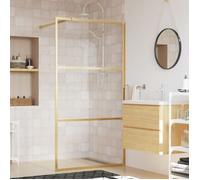 vidaXL Paroi de douche avec verre ESG transparent doré 100x195 cm