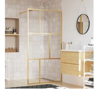 vidaXL Paroi de douche – Verre ESG transparent doré – 115 x 195 cm – Beige G
