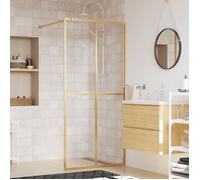 vidaXL Paroi de douche Verre ESG transparent doré 80x195 cm