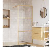 vidaXL Paroi de douche Verre ESG transparent doré 80 x 195 cm