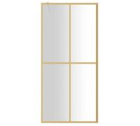 vidaXL Paroi de douche avec verre ESG transparent doré 90 x 195 cm