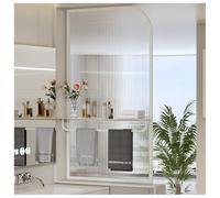 Paroi De Douche Cannelée, Séparateur De Cabine De Douche, Cloison De Douche En Verre Translucide Avec Étagères Pour Hôtel/restaurant(White-a,60x60 cm)