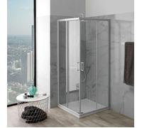 CABINE DE DOUCHE QUADRATO 80X80 AVEC PROFILS BLANCS VENERE