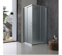 Paroi de douche carrée d'angle 90x90 verre opaque | Giada
