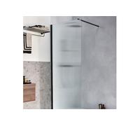 Paroi de douche Contra flute 100cm + kit profilé Noir mat