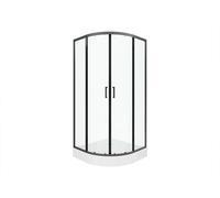 Paroi de douche d'angle avec receveur - Noir - L80 x l80 x H192 cm - SIDOA