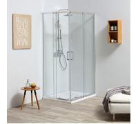 PAROI DE DOUCHE D'ANGLE EXTENSIBLE DE 70-80X90-100 CM VERRE 4 MM | LEO