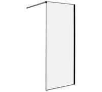 Paroi de Douche de Salle de Bain en Verre Trempé sans Porte 80 x 190 cm Noir Waspam