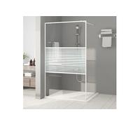 vidaXL Paroi de douche Écran 115x195 cm Verre ESG transparent Blanc