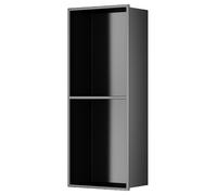 Paroi de douche en acier inoxydable - Alcôve encastrée étanche pour shampooing et articles de toilette Solution de rangement pour salle de bain et cuisine Noir 70 x 28 x 12,5 cm