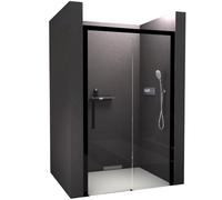 Paroi de douche en niche DX906 FLEX - Porte coulissante noir mat - Largeur au choix, Largeur:1500mm