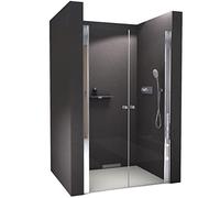 Paroi de douche en niche NT218 - avec portes à double battant - couleur et largeur au choix, Largeur:1040mm, Couleur du profilé:Chrome