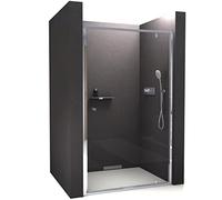 Paroi de douche en niche NT604 FLEX - avec porte pivotante - couleur et largeur au choix, Largeur:900mm, Couleur du profilé:Chrome
