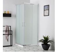 PAROI DE DOUCHE EN VERRE DÉPOLI CARRÉE 80X80 AVEC PORTES COULISSANTES GIADA