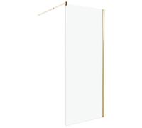 Paroi de Douche en Verre Trempé 80 x 190 cm Sans Porte Doré Ahaus