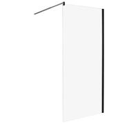 Paroi de Douche en Verre Trempé 90 x 190 cm Sans Porte Noir Ahaus