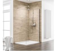 Paroi de douche fixe à l'italienne 90x200 cm, Walk In MasterClass, verre transparent, profilé aspect chromé, Schulte