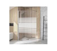 Paroi de douche fixe Supra Solo verre sérigraphié et profilé Blanc - 70 cm