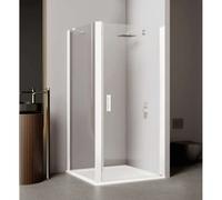 Paroi de douche fixe universelle EQUI 2MS - Profilé Blanc - Verre clair traité déperlant ETC - 1000x2000