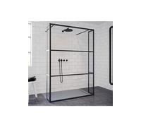 Paroi de douche italienne walk-in avec 2 parois fixes GRID 404 RIHO 90x200 cm