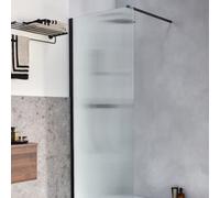 Paroi de douche Contra flute 100cm + kit profilé Noir mat