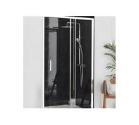 Jacob Delafon - Porte de Douche Coulissante L'ingénieuse 160cm - Montage facile "cliquer et bloquer" - Verre Anticalcaire - 1600x1950x8 mm - Chrome - E23C160-GA